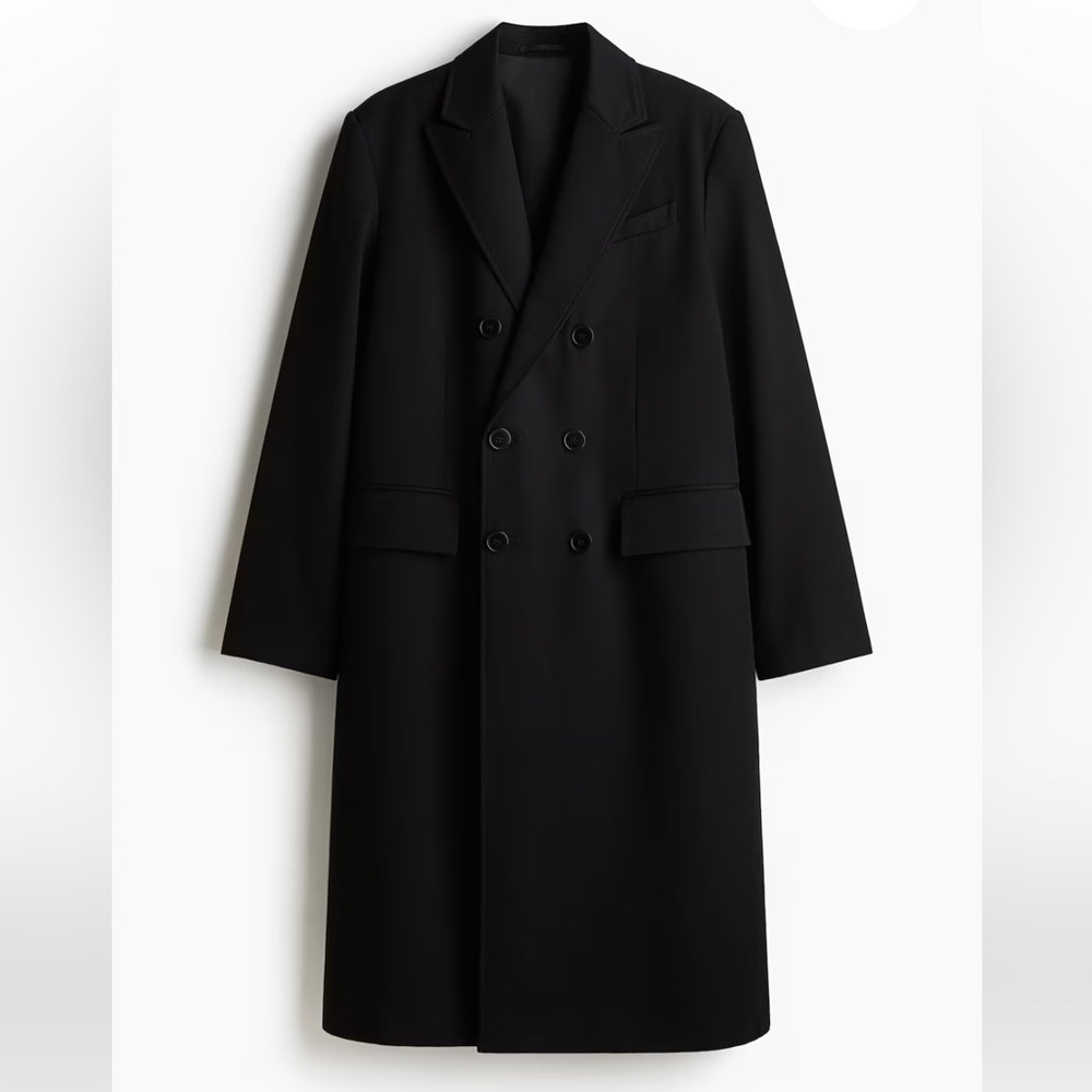 H&M RELAXED-FIT DOUBLE-BREASTED TWILL COAT (Size XL)